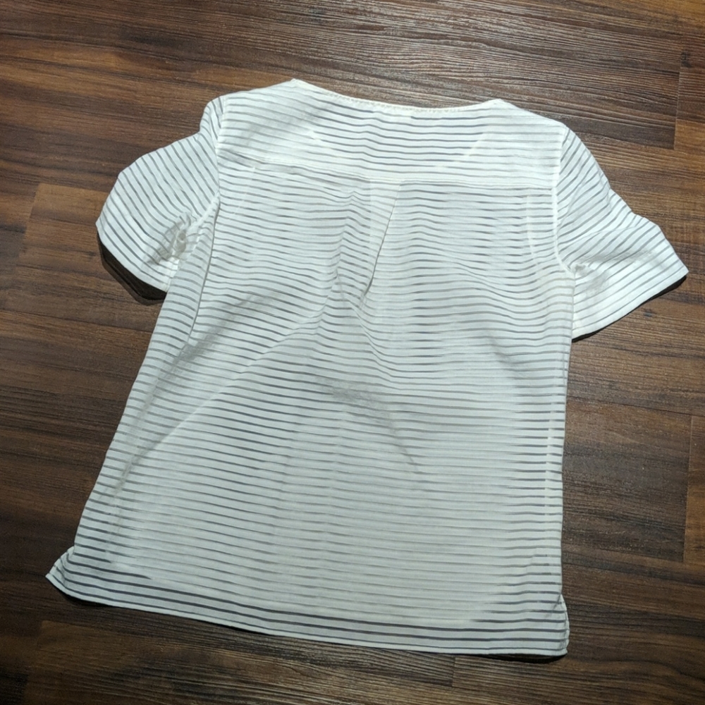 Akris Punto White Sheer Top Size 6 - Picture 8 of 8